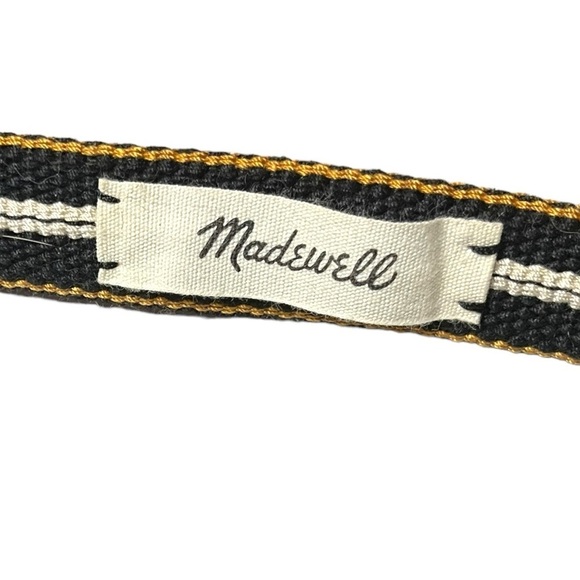 Madewell Woven Tassel Belt Black Cream Gold Stripe Boho Wrap OSFM - Picture 2 of 3